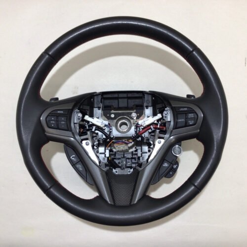 2013-2015 Honda CRZ Black Leather Steering Wheel / Red Stitching / OEM / CZ011