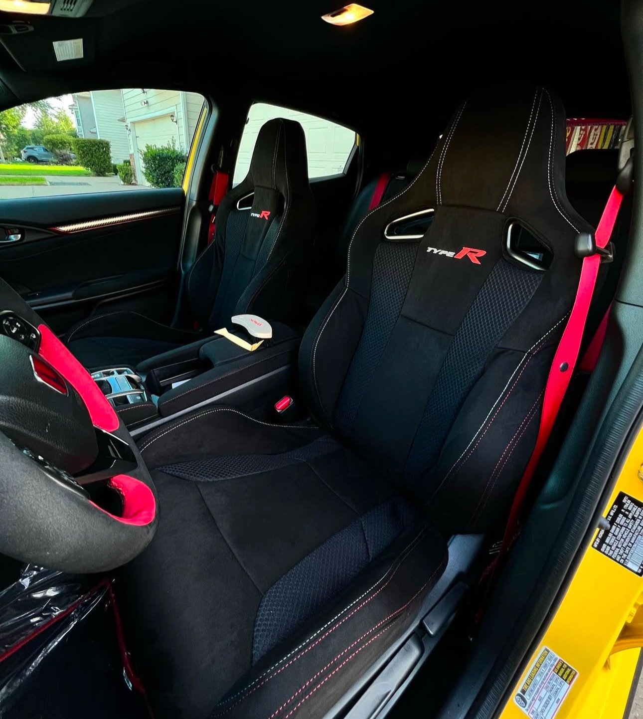 Hyper Suede (BLACK) Front Seat Covers for 2017-2021 Civic Type R FK8 - Image 6
